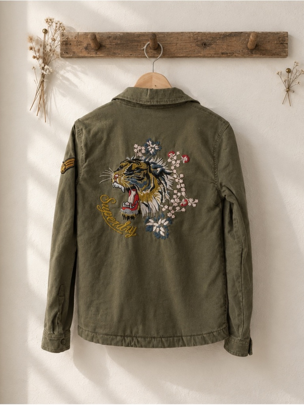 Superdry Roark Olive Sherpa-Lined Utility Jacket